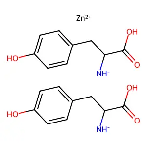 zinc;[1-carboxy-2-(4-hydroxyphenyl)ethyl]azanide structure