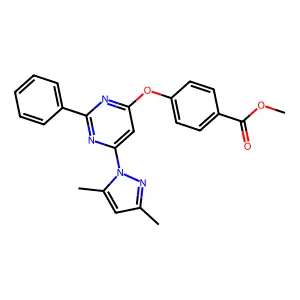 Methyl 4-((6-(3,5-dimethyl-1H-pyrazol-1-yl)-2-phenylpyrimidin-4-yl)oxy)benzoate structure