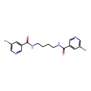 5-bromo-N-[4-[(5-bromopyridine-3-carbonyl)amino]butyl]pyridine-3-carboxamide structure