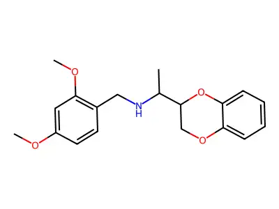 1-(2,3-dihydro-1,4-benzodioxin-2-yl)-N-(2,4-dimethoxybenzyl)ethanamine structure