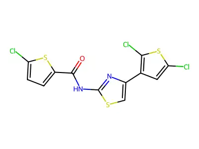 5-chloro-N-[4-(2,5-dichlorothiophen-3-yl)-1,3-thiazol-2-yl]thiophene-2-carboxamide structure