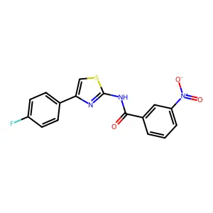 N-[4-(4-fluorophenyl)-1,3-thiazol-2-yl]-3-nitrobenzamide structure