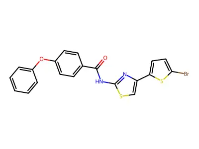 N-[4-(5-bromothiophen-2-yl)-1,3-thiazol-2-yl]-4-phenoxybenzamide structure