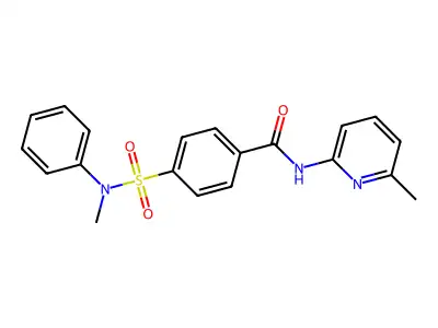 4-[methyl(phenyl)sulfamoyl]-N-(6-methylpyridin-2-yl)benzamide structure