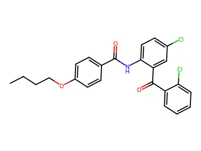 4-butoxy-N-[4-chloro-2-(2-chlorobenzoyl)phenyl]benzamide structure