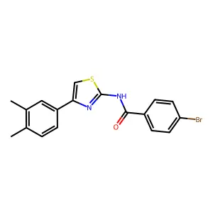4-bromo-N-[4-(3,4-dimethylphenyl)-1,3-thiazol-2-yl]benzamide structure