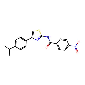 N-(4-(4-isopropylphenyl)thiazol-2-yl)-4-nitrobenzamide structure