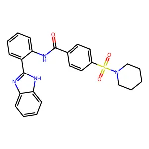 N-[2-(1H-benzimidazol-2-yl)phenyl]-4-(1-piperidinylsulfonyl)benzamide structure