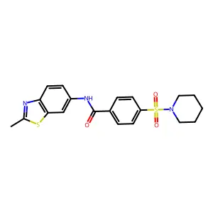 N-(2-methyl-1,3-benzothiazol-6-yl)-4-piperidin-1-ylsulfonylbenzamide structure