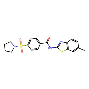 N-(6-methylbenzo[d]thiazol-2-yl)-4-(pyrrolidin-1-ylsulfonyl)benzamide structure