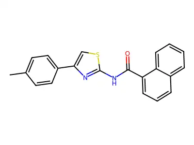 N-[4-(4-methylphenyl)-1,3-thiazol-2-yl]naphthalene-1-carboxamide structure