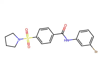 N-(3-bromophenyl)-4-pyrrolidin-1-ylsulfonylbenzamide structure
