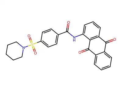 N-(9,10-dioxo-9,10-dihydroanthracen-1-yl)-4-(piperidine-1-sulfonyl)benzamide structure