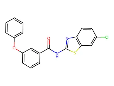 N-(6-chloro-1,3-benzothiazol-2-yl)-3-phenoxybenzamide structure