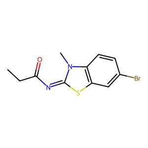 N-(6-bromo-3-methyl-1,3-benzothiazol-2-ylidene)propanamide structure