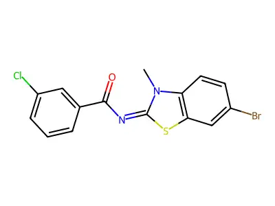 (E)-N-(6-bromo-3-methylbenzo[d]thiazol-2(3H)-ylidene)-3-chlorobenzamide structure
