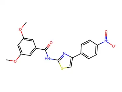 3,5-dimethoxy-N-[4-(4-nitrophenyl)-1,3-thiazol-2-yl]benzamide structure