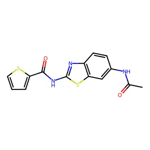 N-(6-acetamido-1,3-benzothiazol-2-yl)thiophene-2-carboxamide structure