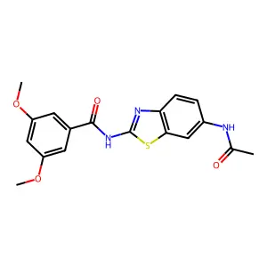 N-(6-acetamido-1,3-benzothiazol-2-yl)-3,5-dimethoxybenzamide structure