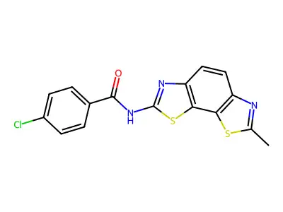 4-chloro-N-(7-methyl-[1,3]thiazolo[4,5-g][1,3]benzothiazol-2-yl)benzamide structure