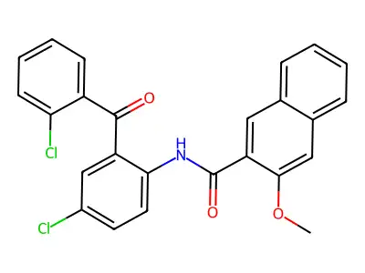 N-[4-chloro-2-(2-chlorobenzoyl)phenyl]-3-methoxynaphthalene-2-carboxamide structure