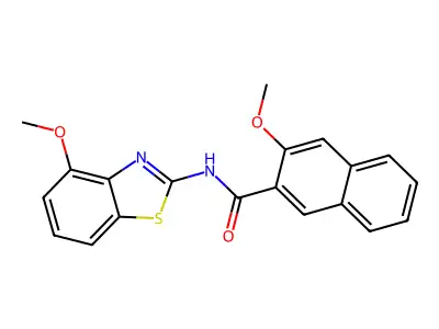 3-methoxy-N-(4-methoxybenzo[d]thiazol-2-yl)-2-naphthamide structure