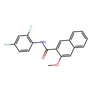 N-(2,4-difluorophenyl)-3-methoxynaphthalene-2-carboxamide structure