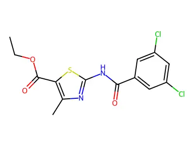 Ethyl 2-(3,5-dichlorobenzamido)-4-methylthiazole-5-carboxylate structure