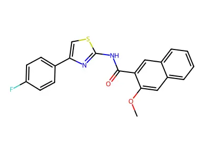 N-[4-(4-fluorophenyl)-1,3-thiazol-2-yl]-3-methoxynaphthalene-2-carboxamide structure
