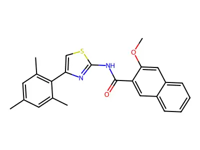 N-(4-mesitylthiazol-2-yl)-3-methoxy-2-naphthamide structure