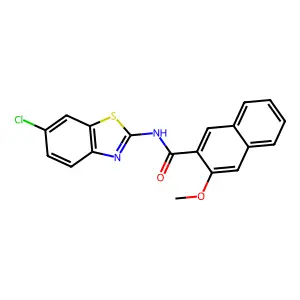 N-(6-chloro-1,3-benzothiazol-2-yl)-3-methoxynaphthalene-2-carboxamide structure