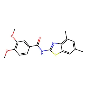 N-(4,6-dimethyl-1,3-benzothiazol-2-yl)-3,4-dimethoxybenzamide structure