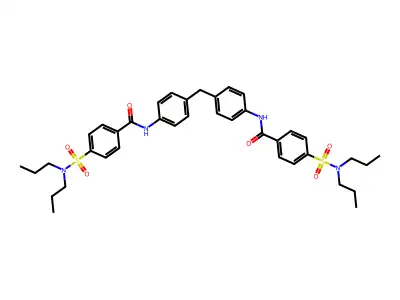 N,N'-(methylenebis(4,1-phenylene))bis(4-(N,N-dipropylsulfamoyl)benzamide) structure