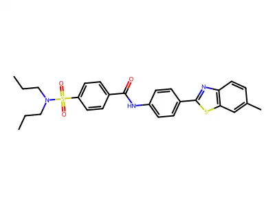 4-(dipropylsulfamoyl)-N-[4-(6-methyl-1,3-benzothiazol-2-yl)phenyl]benzamide structure