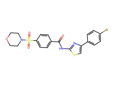 N-(4-(4-bromophenyl)thiazol-2-yl)-4-(morpholinosulfonyl)benzamide structure