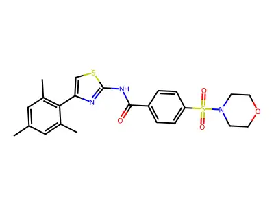 N-(4-mesitylthiazol-2-yl)-4-(morpholinosulfonyl)benzamide structure