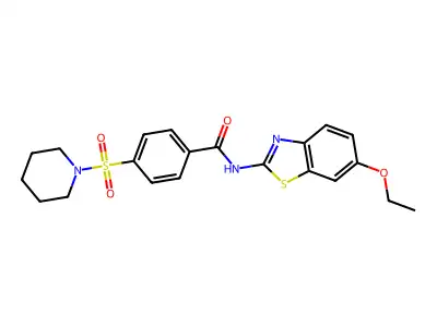N-(6-ethoxybenzo[d]thiazol-2-yl)-4-(piperidin-1-ylsulfonyl)benzamide structure