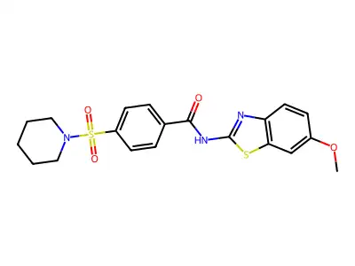 N-(6-methoxybenzo[d]thiazol-2-yl)-4-(piperidin-1-ylsulfonyl)benzamide structure