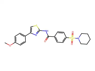 N-(4-(4-methoxyphenyl)thiazol-2-yl)-4-(piperidin-1-ylsulfonyl)benzamide structure