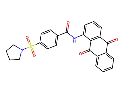 N-(9,10-dioxoanthracen-1-yl)-4-pyrrolidin-1-ylsulfonylbenzamide structure