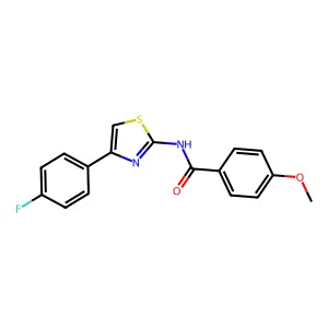 N-[4-(4-fluorophenyl)-1,3-thiazol-2-yl]-4-methoxybenzamide structure