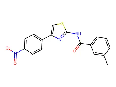 3-methyl-N-[4-(4-nitrophenyl)-1,3-thiazol-2-yl]benzamide structure