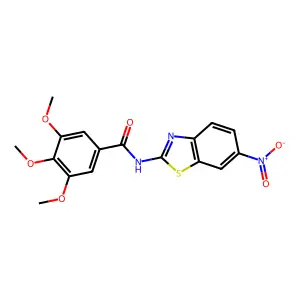 3,4,5-trimethoxy-N-(6-nitro-1,3-benzothiazol-2-yl)benzamide structure
