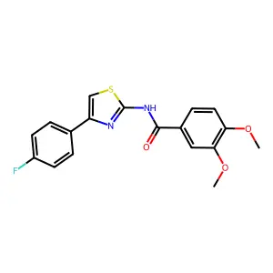 N-[4-(4-fluorophenyl)-1,3-thiazol-2-yl]-3,4-dimethoxybenzamide structure