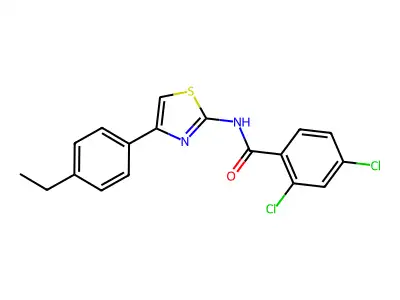 2,4-dichloro-N-[4-(4-ethylphenyl)-1,3-thiazol-2-yl]benzamide structure