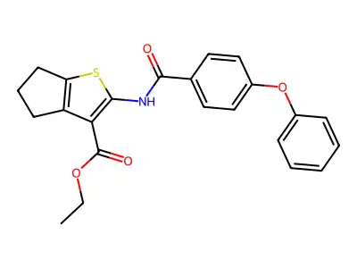ethyl 2-(4-phenoxybenzamido)-5,6-dihydro-4H-cyclopenta[b]thiophene-3-carboxylate structure