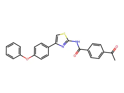 4-acetyl-N-[4-(4-phenoxyphenyl)-1,3-thiazol-2-yl]benzamide structure