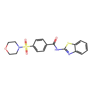 N-(1,3-benzothiazol-2-yl)-4-morpholin-4-ylsulfonylbenzamide structure
