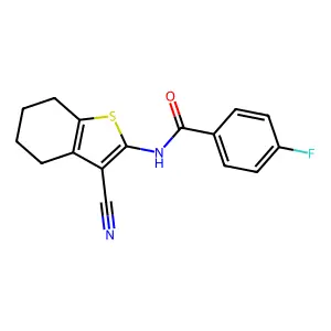 N-(3-cyano-4,5,6,7-tetrahydro-1-benzothiophen-2-yl)-4-fluorobenzamide structure