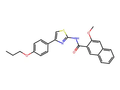 3-methoxy-N-[4-(4-propoxyphenyl)-1,3-thiazol-2-yl]naphthalene-2-carboxamide structure